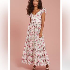 Altar'd State Lindi Maxi Floral lace up Dress
